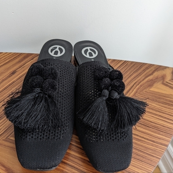 Wishbone tassel mules black size 8M s2 - Picture 7 of 11